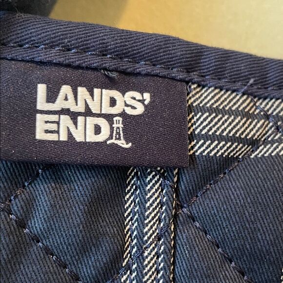 Lands End Navy and White Checkered Shoulder Bag - Picture 3 of 8